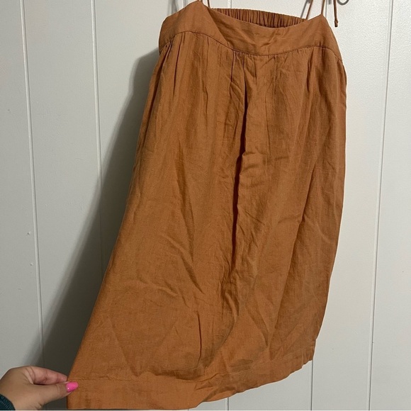 NWT Abercrombie & Fitch Linen Blend Tie-Strap Trapeze Mini Dress - Picture 3 of 5